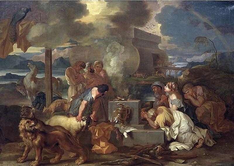 Sebastien Bourdon Sacrifice of Noah oil painting picture